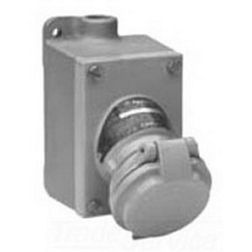 CPS152201 Contender CPS 1-Gang Dead End Explosionproof Receptacle Assembly With Mounting Box, 125 to 250 V AC/18 V DC, 20 A, 3 Poles, 2 Wires