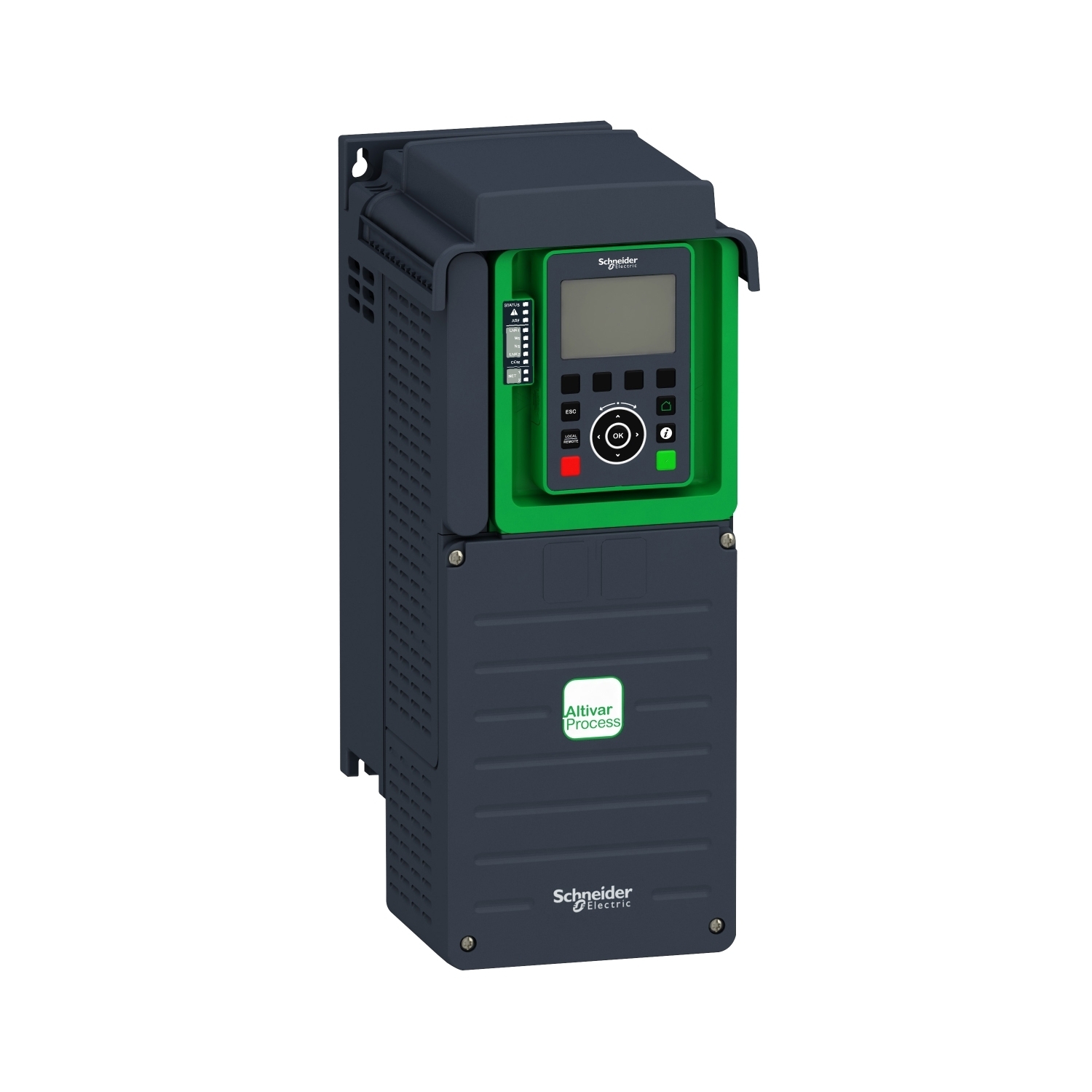 ATV930U75N4 Altivar 3-Phase Standard AC Variable Speed Drive With Braking Chopper Unit, Category C2/C3 Integrated EMC Filter, 400 to 480 V AC, 9.2/10.5/11.9/13.8 A, 7-1/2 hp, 10 hp, 6.73 in W x 9.29 in D