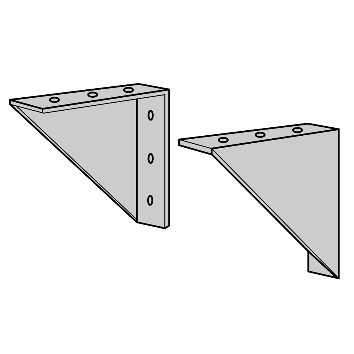 PL79912 Wall Mounting Bracket, For Use With 37.5 to 50 kVA 1 Phase, 30 to 75 kVA 3-Phase Case Bottom Mount Ventilated Transformer, 6-Hole, Steel, Gray