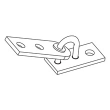 B633-1/2ZN Adjustable Seismic Hinge Fitting, 3 Holes, 3-1/2 in L x 1-5/8 in W, Steel