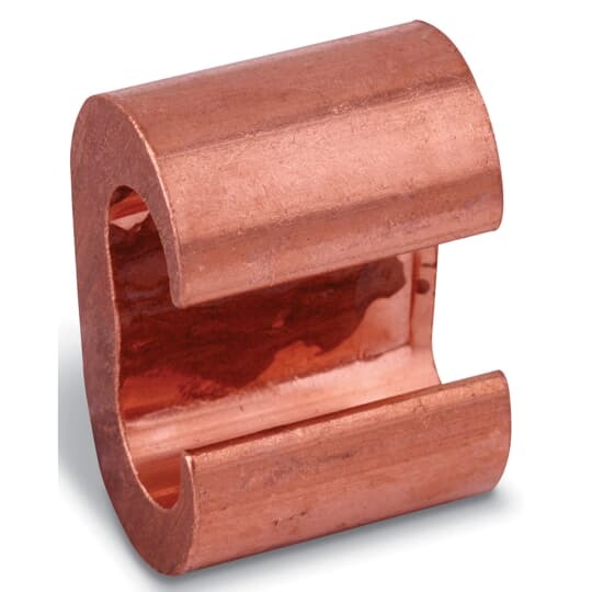 CTP250250 Blackburn Grounding C-Tap Compression Connector, C Shape, 3/0 AWG to 250 kcmil Main/Run, 3/0 AWG to 250 kcmil Tap, Copper