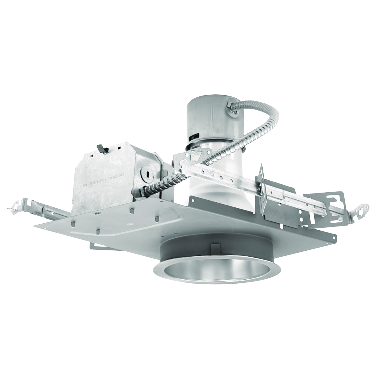 6CFV Adjustable Gimbal Ring Open Round Reflector Trim, 6 in OD, CFL Lamp, For Use With Downlight, Aluminum
