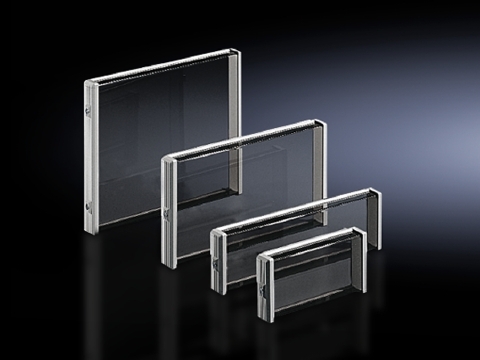 2780000 3U Rectangle Glazed Cover With 137.5 mm H x 280 mm W Viewing Area, 13 in W x 1.9 in D, For Use With FT Series Enclosure, Aluminum/Smoked Acrylic