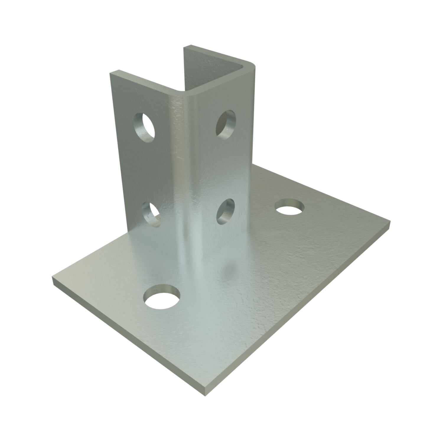 P2942-HG Post Base, 1 Channel, Centered Channel Position, For Use With 1-5/8 in W Series Channel, Steel