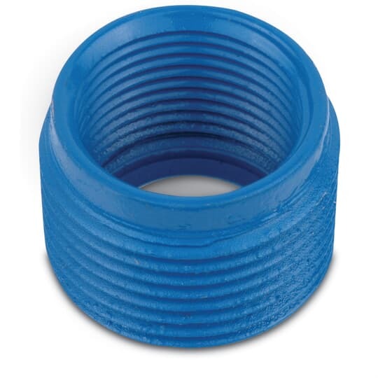 RE65-G Ocal-Blue Reducing Bushing, 2 in Male x 1-1/2 in Female Trade, Iron, Urethane Coated