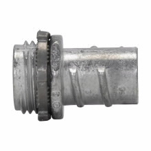 776DC Non-Insulated Screw-In Straight Threaded Conduit Connector, 2 in Trade, For Use With Flexible Metallic Conduit Fitting, Die Cast Zinc, Zinc Plated