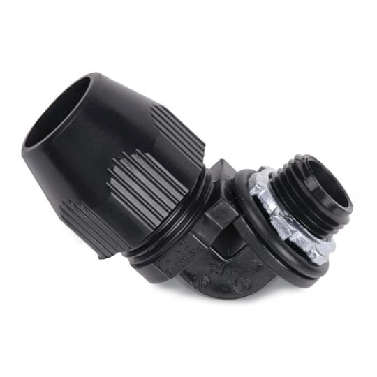 LT950P T&B Flexible Conduit Connector, 1/2 in Trade, 90 deg, Thermoplastic