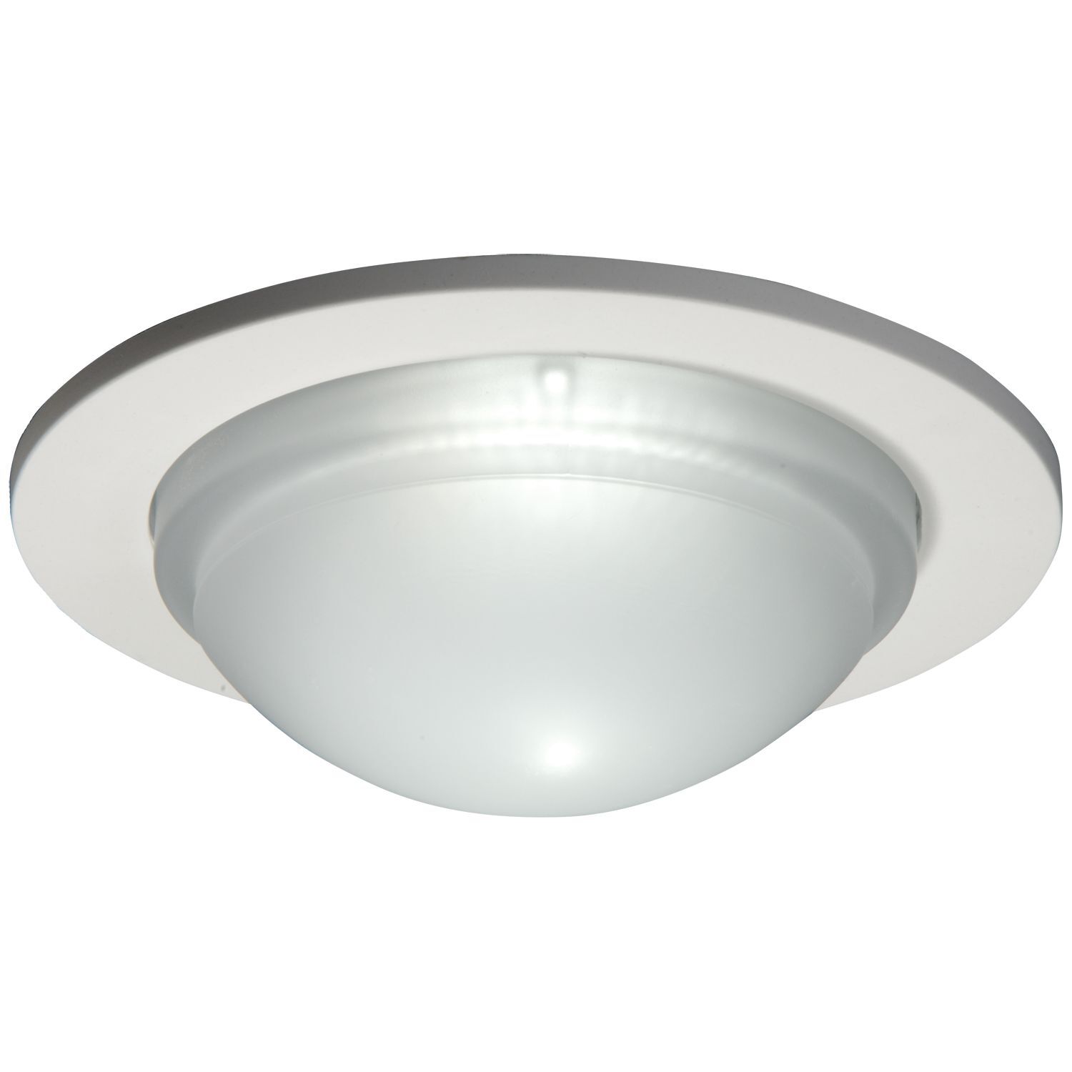 5054PS Halo 5054 Round Showerlight Lighting Trim, 5 in Dia Inside x 6-3/8 in Dia Outside, LED Lamp, For Use With H5ICAT, H25ICAT and H5RICAT Housing, Polymer