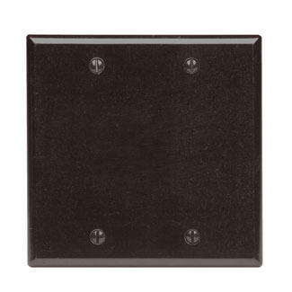 85025 Standard Size Blank Wall Plate, 2 Gangs, 4.56 in W x 4.5 in H, Thermoset Plastic, Brown