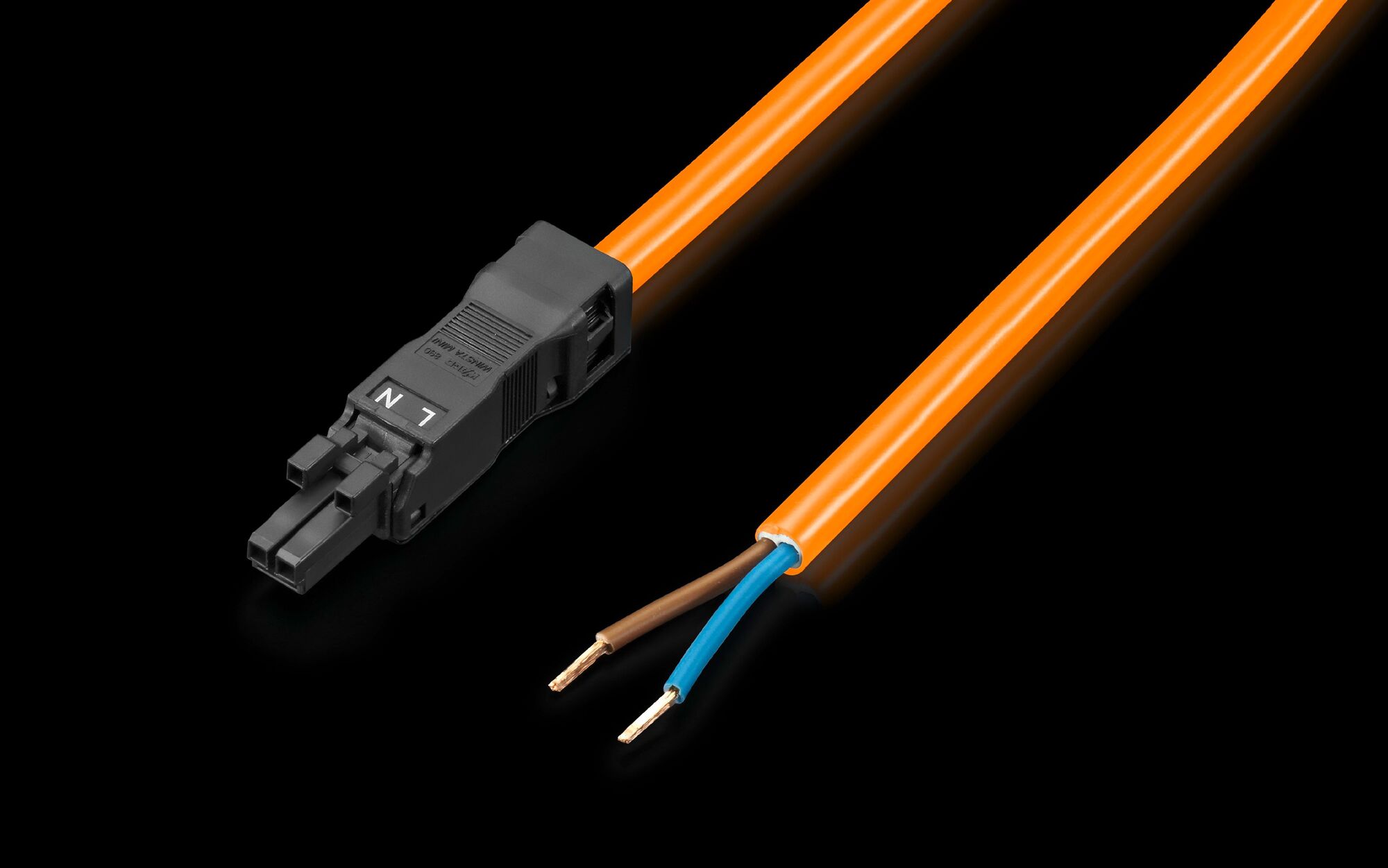 2500520 In-Feed Connection Cable, For Use With LED System Light, 100 to 240 V AC, 1-Phase, 60 Hz, 2-Pole, Orange