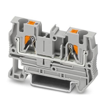 3211757 1-Level 1-Circuit 2-Connection Single Tier Feed-Through Terminal Block, 800 V AC, 32 A, 24 to 10 AWG Wire, DIN Rail Mount