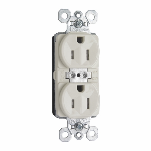 PTTR5262LA PlugTail 15 Amp 125V Spec-Grade Duplex Receptacle, Light Almond