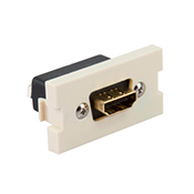 41290-HDI QuickPort MOS Connector Module, Female x Female Connector, 1 Port, Feed Through Termination, Snap-Fit Mount, Ivory