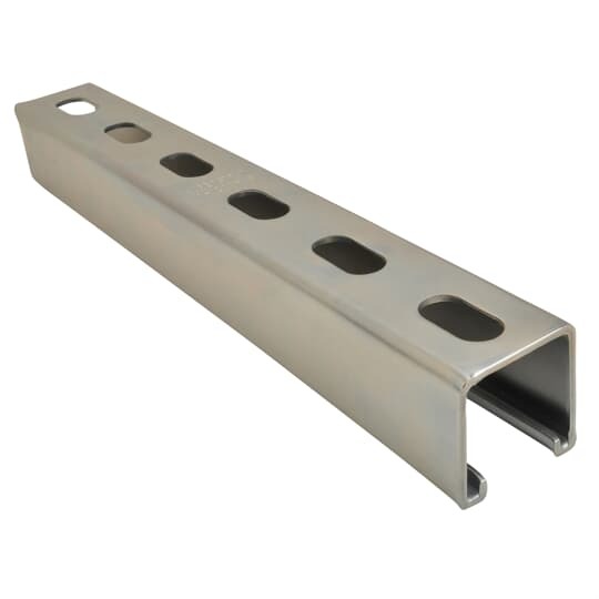A1200HS-10EG Half Slotted Strut Channel, 10 ft x 1-5/8 inch x 1-5/8 inch, Electro-galvanized Steel, 12 Gauge
