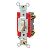 1221-2I Self-Grounding AC Quiet Toggle Switch, 120/277 V AC, 20 A, 800 W, 1000 VA Power Rating