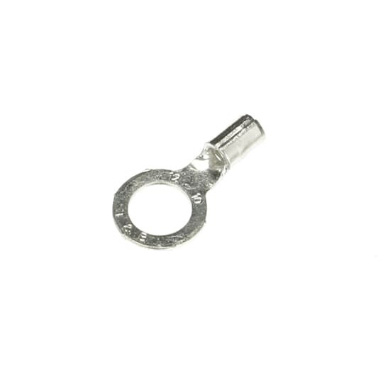 C10-38 Sta-Kon C Series Non-Insulated Ring Terminal, 12 to 10 AWG Conductor, 1.1 in L, Serrated Barrel, Copper, Metallic