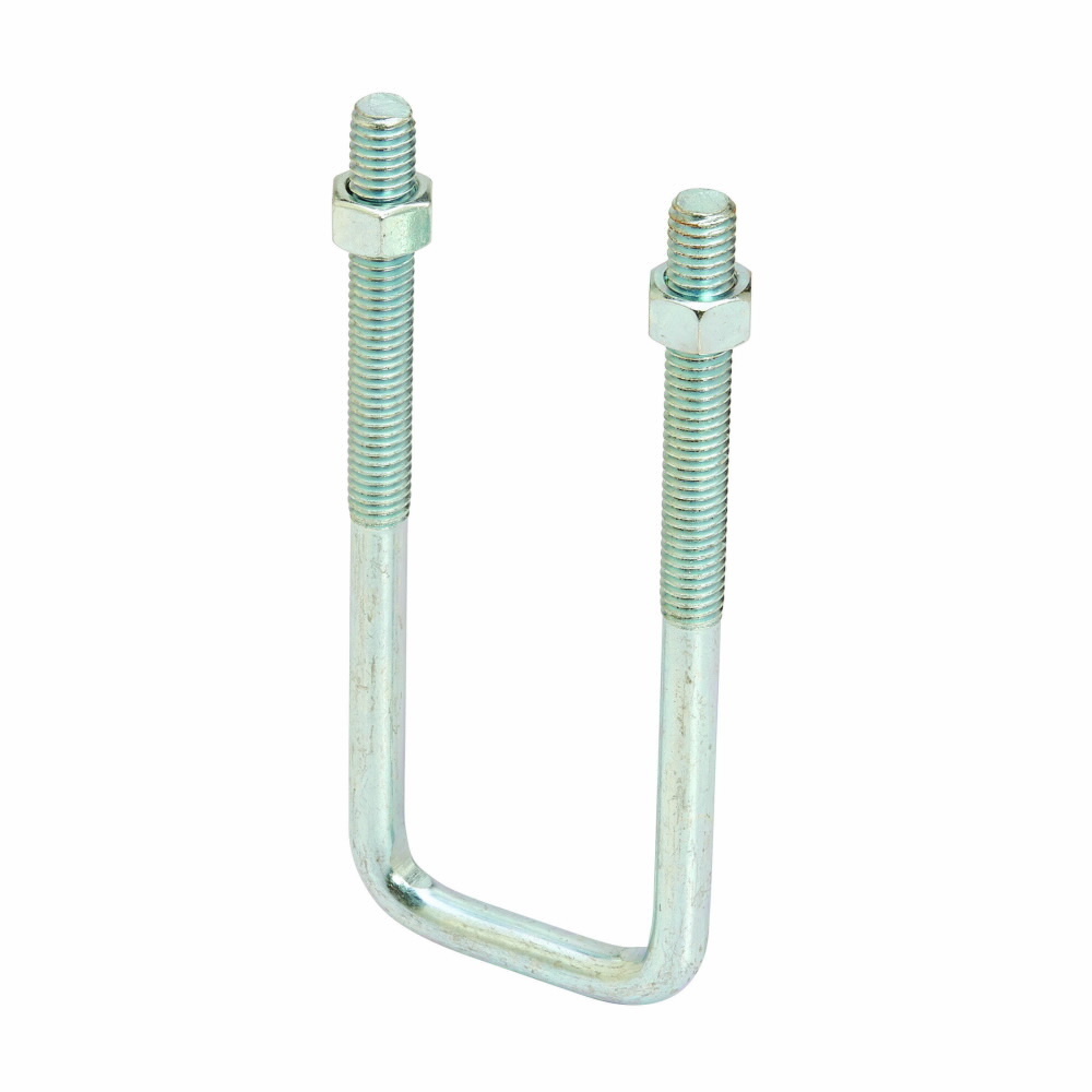 B500-5ZN Square U-Bolt, 3/8-16 x 2-1/2 in Thread, 304 Stainless Steel
