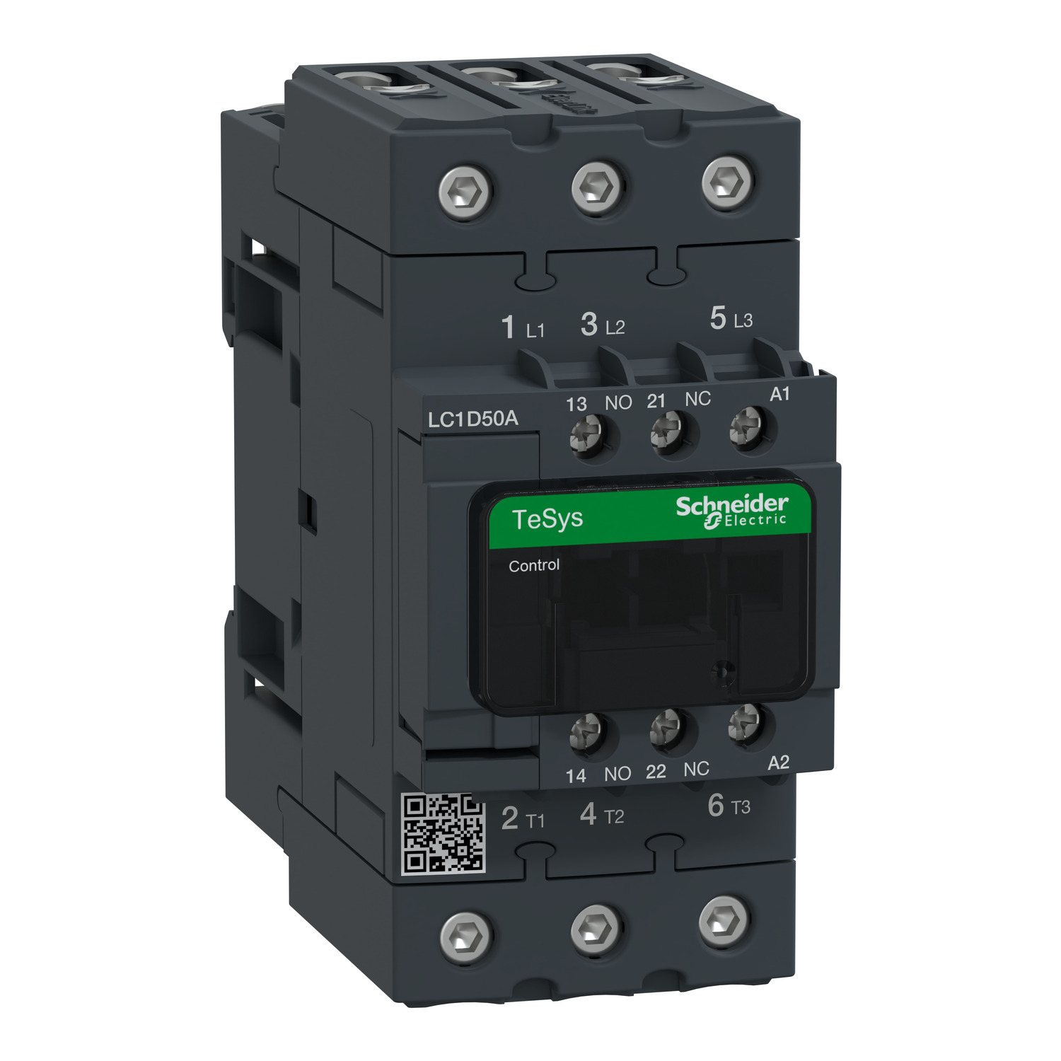 LC1D50AM7 Direct On-Line IEC Contactor With Protective Cover, 220/690 V AC, 300 V DC V Coil, 50/80 A, 3NO Contact, 3 Poles