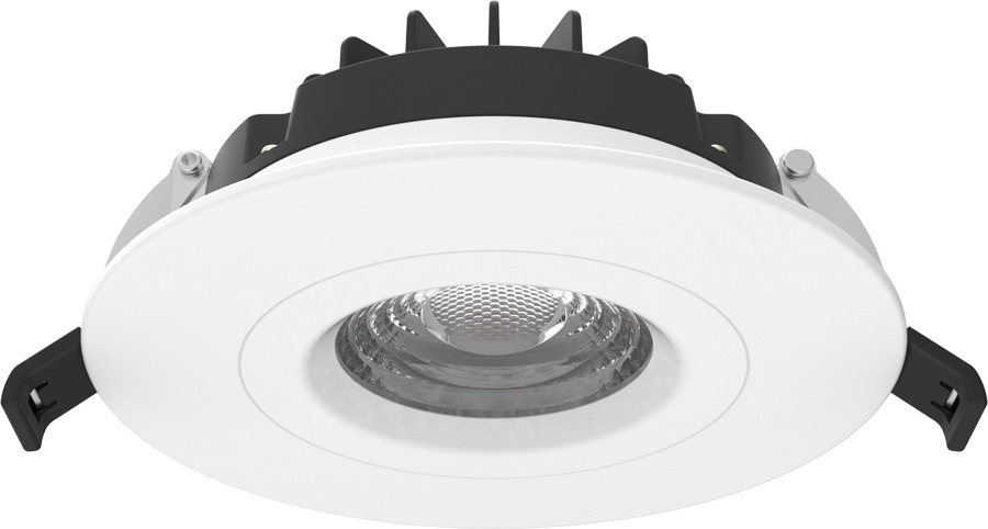 G4R14930120W G Series Round Recessed Gimbal Downlight With Hinged Cover, 14 W Fixture, 4 in Ceiling Opening, 120 V AC, Die Cast Aluminum Housing