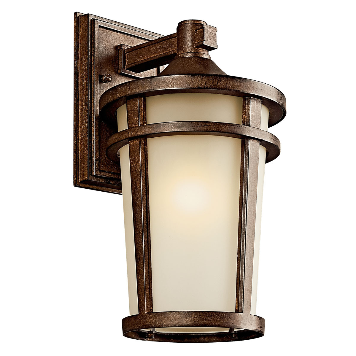 49072BST 49072 Atwood Medium Transitional Outdoor Wall Light, (1) A19 Lamp, 1000 W Fixture, 120 V AC, Brown Stone Housing