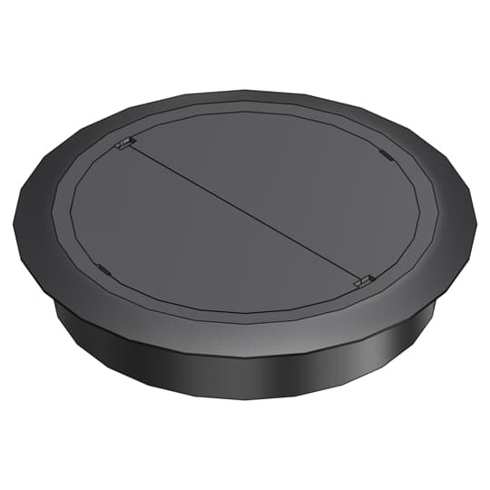 P-62-CP-AS Steel City 1-Piece Non-Metallic Carpet Cover Plate With Molded Support Ribs, 5-11/16 in Dia, Polycarbonate