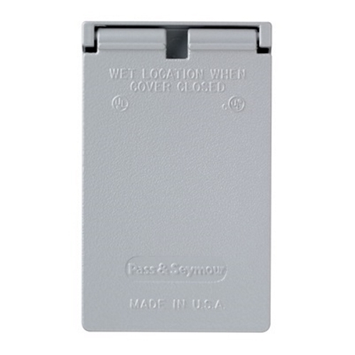 CA721G 1-Gang Cast Weatherproof Cover 1625-in Power Outlet Vertical, Gray