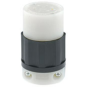 2383 3-Phase Non-Grounding Cable Mount Locking Connector, 480 V AC, 20 A, 3 Poles, 3 Wires, Black/White