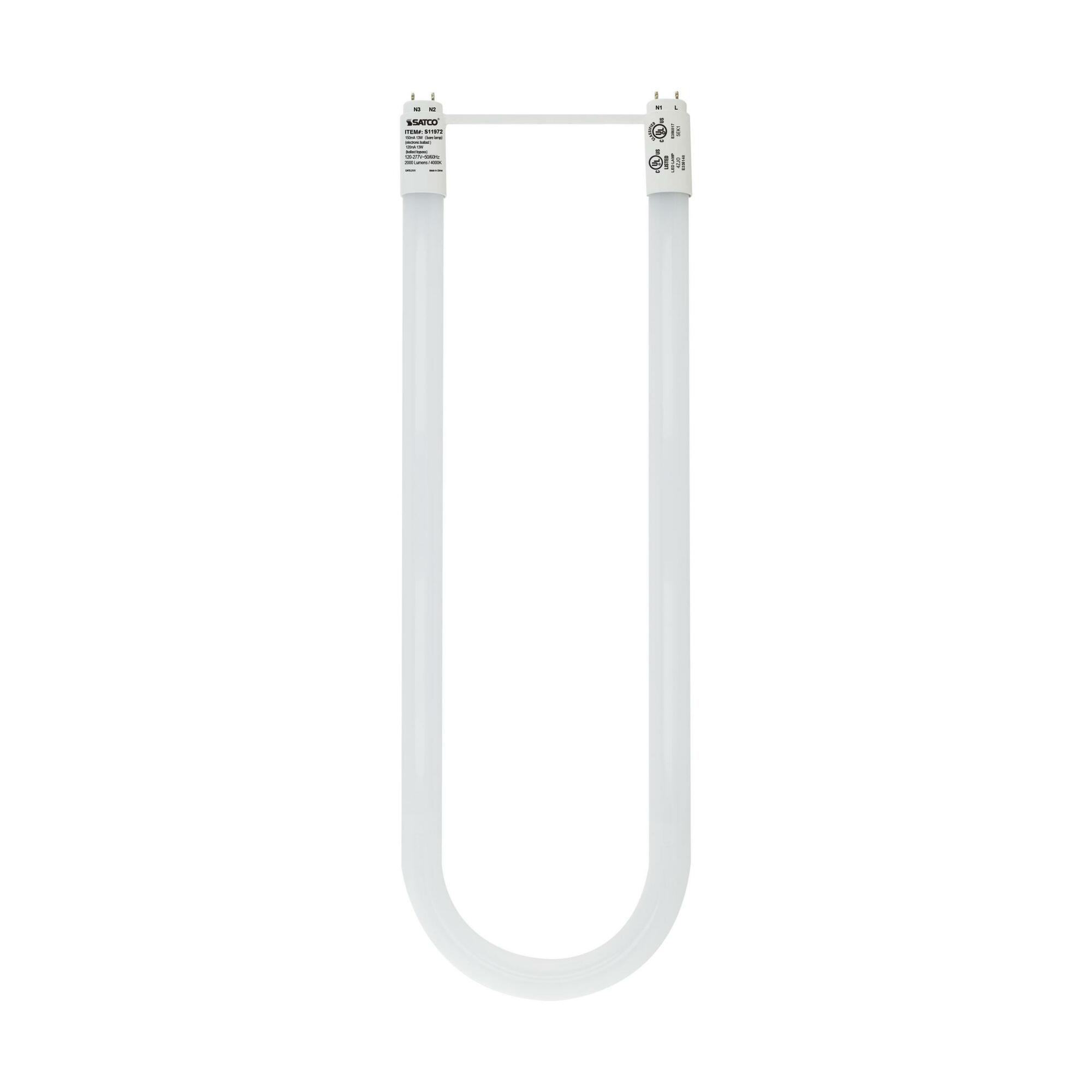 S11972 U Bend Light, 13 W, 32 W Incandescent Equivalent, G13 Lamp Base, T8 Shape, 2000 Lumens