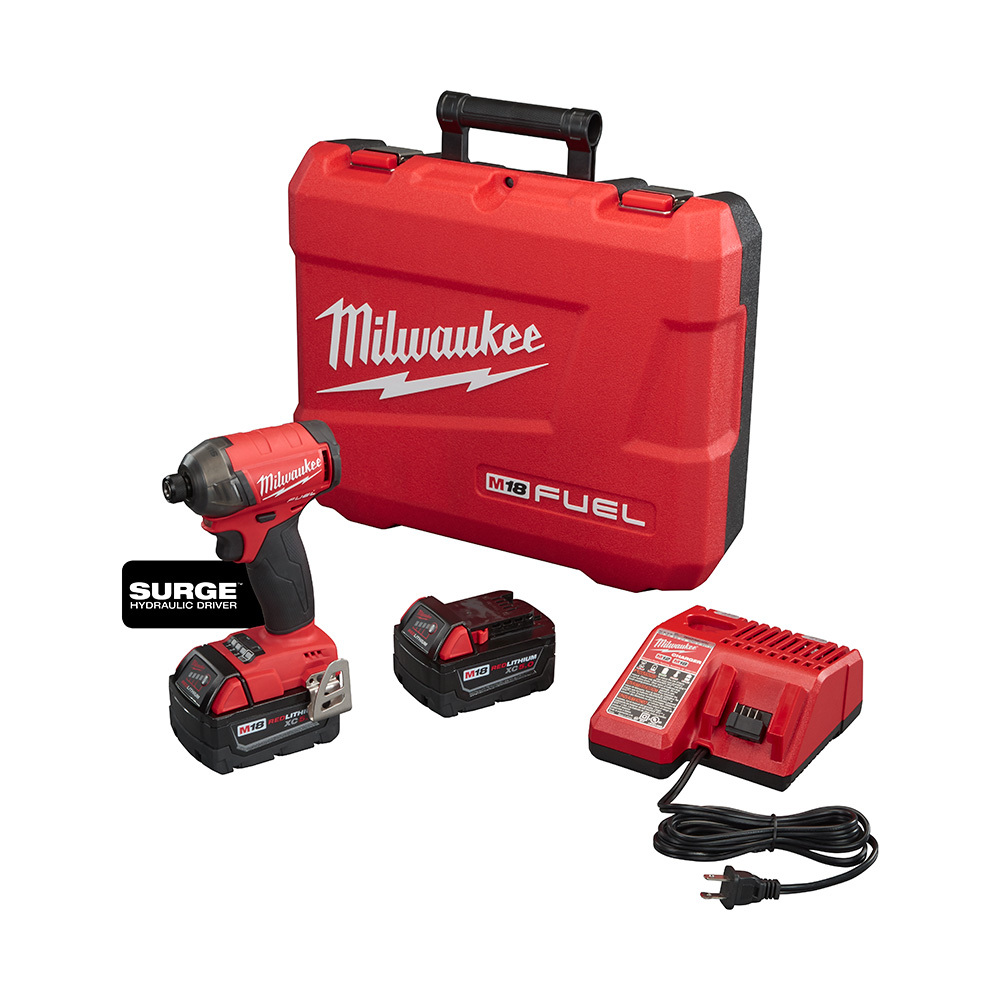 2760-22 M18 Fuel Cordless Impact Driver Kit, 1/4 in Hex/Straight Drive, 4000 bpm, 450 in-lb Torque, 18 V DC, 5 in OAL