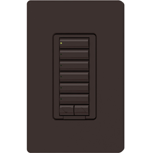 RRD-HN6BRL-BR seeTouch LED+ Hybrid Keypad for RA3 Systems, 100W LED, 6-Button with Raise/Lower, Neutral Required, 120V, Brown