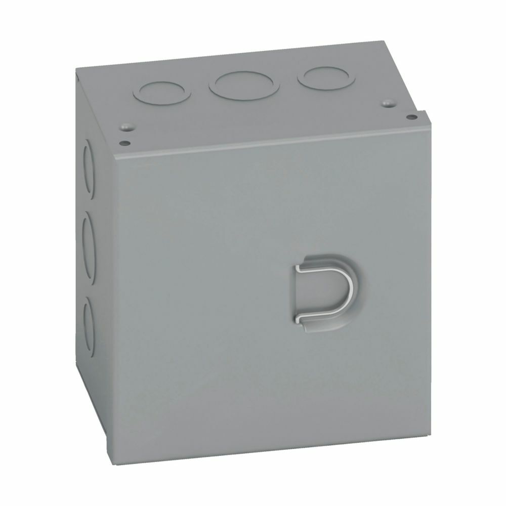 12126 HC Junction Box With Knockout, 12 in H x 12 in W x 6 in D, Hinged Cover, NEMA 1/IP30 NEMA Rating, Carbon steel