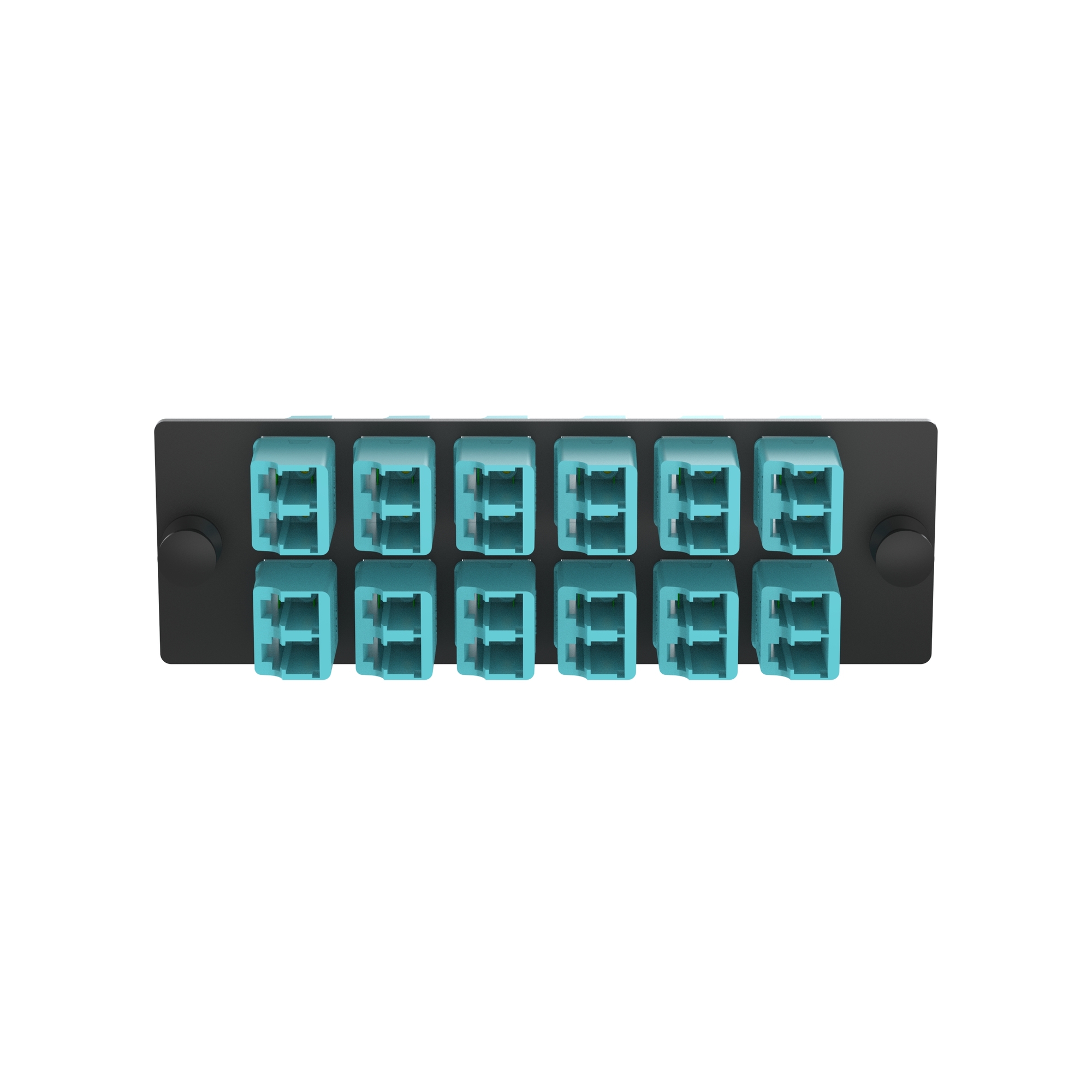 FAP12WAQDLCZ OptiCom Type LC Duplex Front Loading Fiber Adapter Panel, (12) OM3/OM4 Multi-Mode Fiber