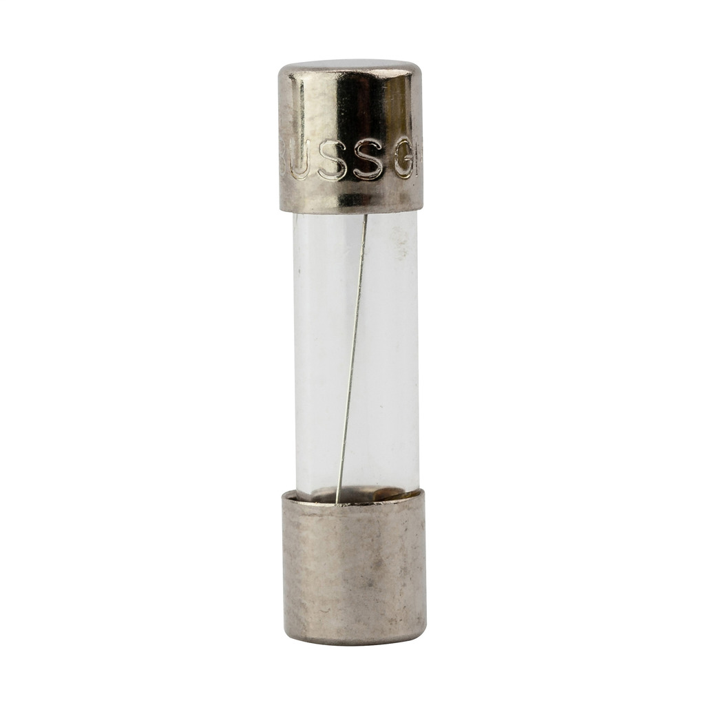 BK/GMA-1-R Low Breaking Small Dimension Fast Acting Fuse With Nickel Plated Brass End Caps, 1 A, 250 V AC, 35 A, 10 kA Interrupt, Cylindrical Body