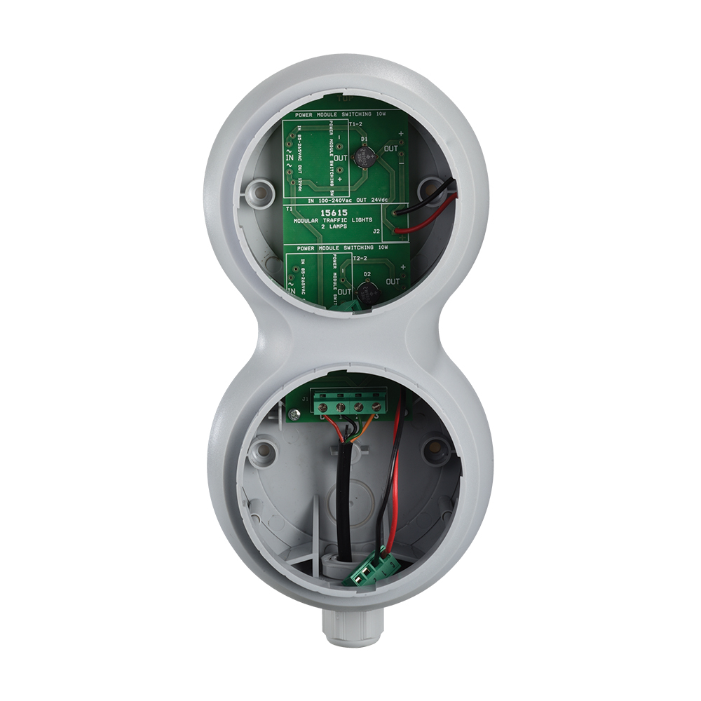 SLMB2-120-240GY StreamLine 2-Stack Oblong Status Indicator Dock Base, For Use With SLM100, SLM200, SLM300/350, SLM1400/1450, SLM500 and SLM700 Modular Audible or Visual Signals, Polycarbonate, Gray