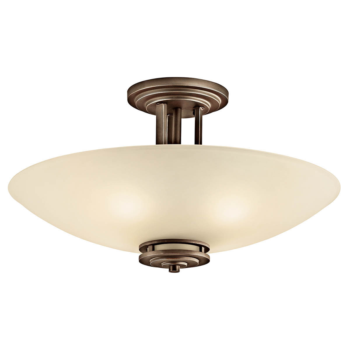 3677OZ Hendrik Contemporary Semi-Flush Lighting, (4) A19 Lamp, 120 V AC, Olde Bronze Housing
