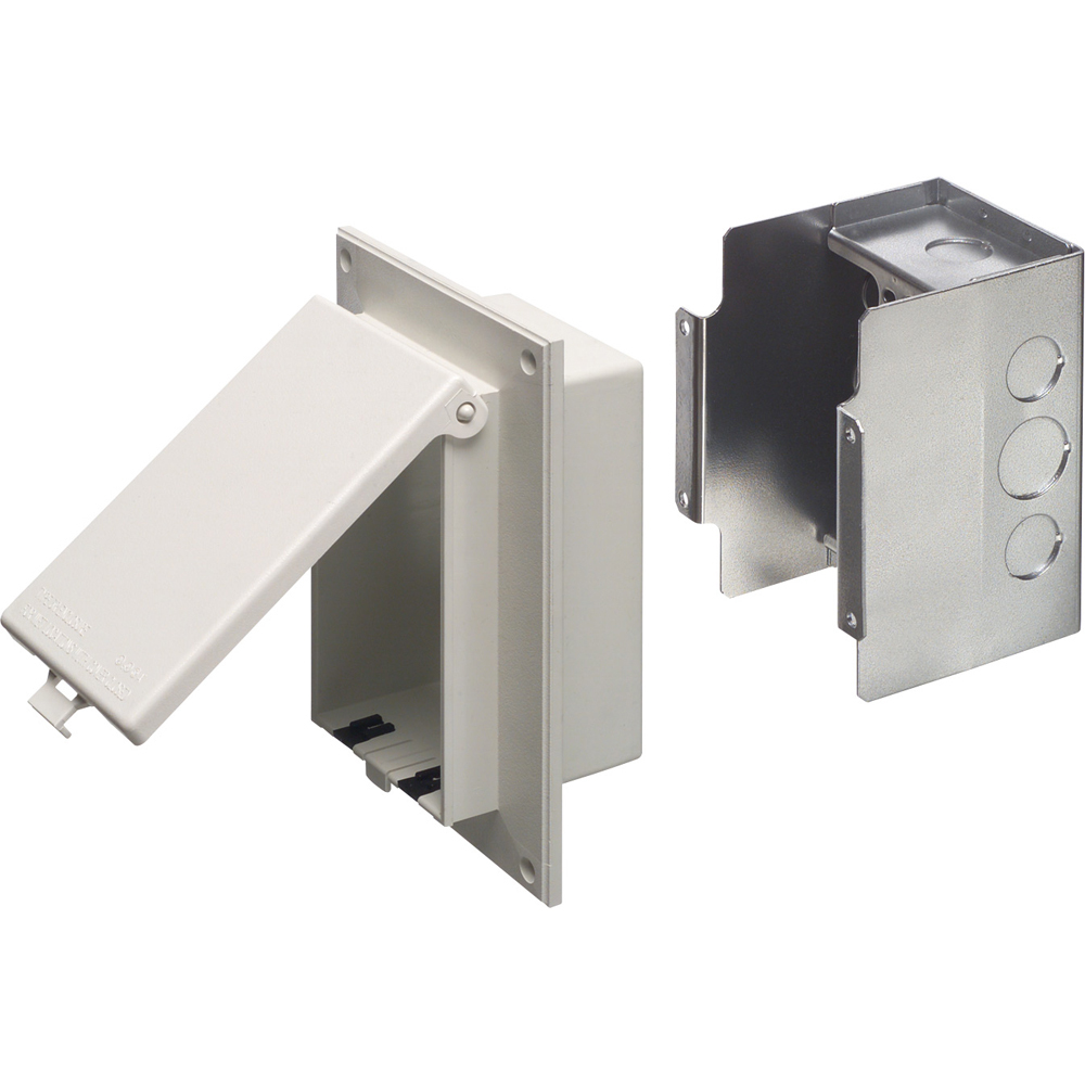 DSBVR1W InBox DB Series Low Profile Electrical Box, Plastic, 25 cu-in Capacity, 1 Gang, 7.196 in L x 4.937 in W x 5.129 in H