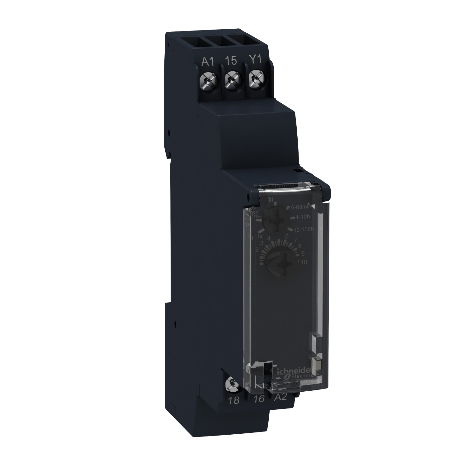 RE17RHMU Zelio Modular Timing Relay, 1 s to 100 hr Setting, 24 to 240 V AC/24 V DC, 1CO 1 Form C SPDT Contact