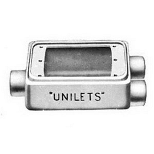 FDCC150 Unilets Type FDCC Deep Heavy Duty Device Box With Internal Ground Screw, Malleable Iron, 25 cu-in Capacity, 1 Gangs, 3 Outlets, 3 Knockouts, 4.56 in H x 2.81 in W x 2.69 in D