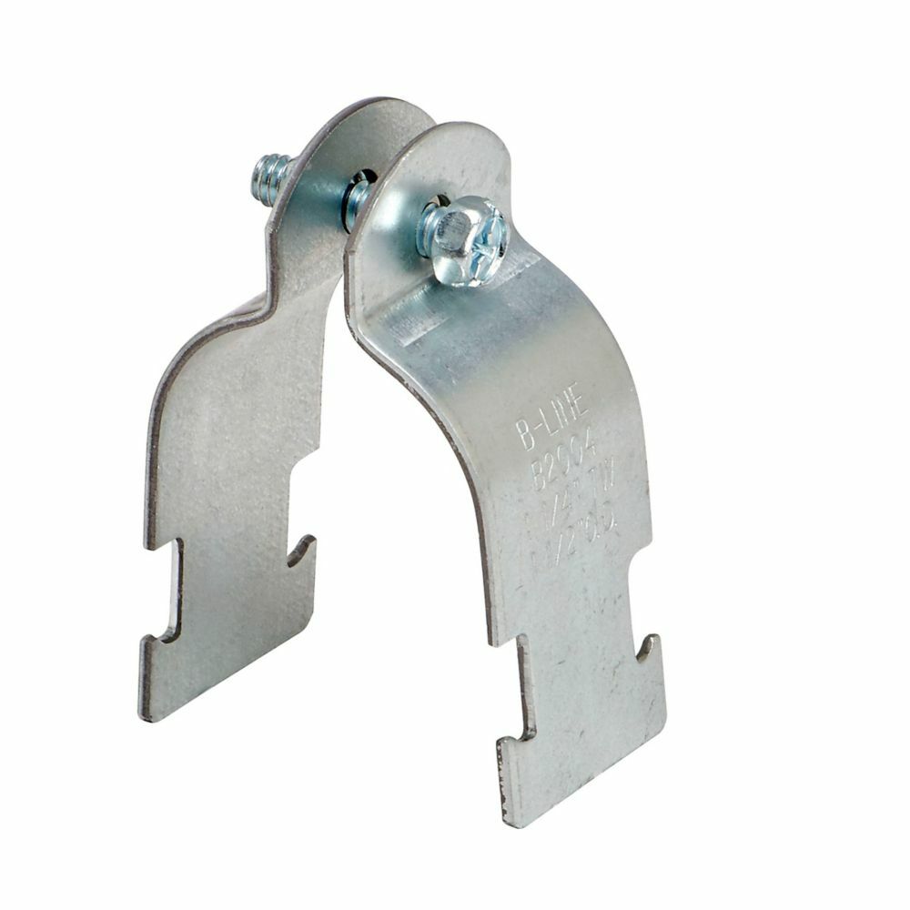 Eaton B-Line series pre-assembled O.D. pipe and conduit clamp, 0.0740" H x 2.6080" L x 1.25" W, Steel, Stainless steel type 316