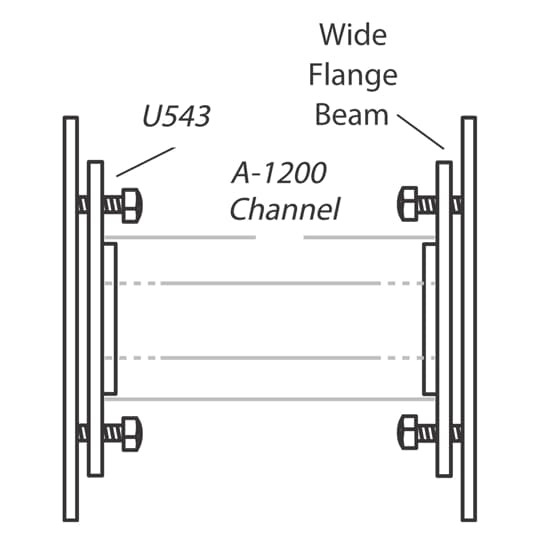 U543-HDG Superstrut 500 Adjustable Screw End Cap, 3-1/2 in L x 1.63 in W, For Use With A1200 Series Channel, Steel, Hot Dipped Galvanized