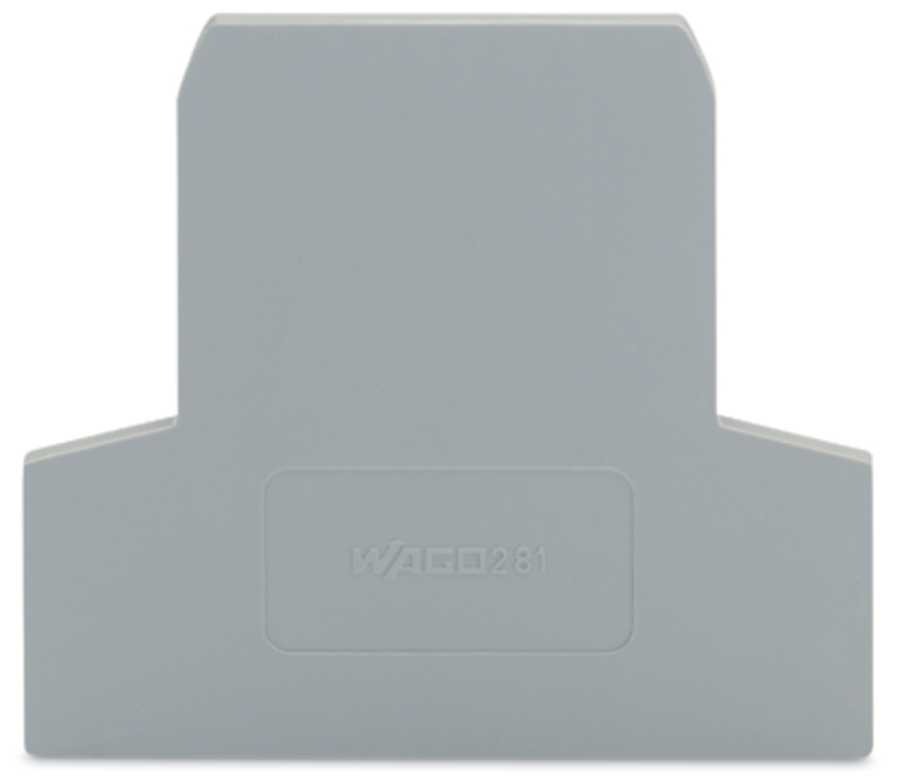 281-311 End and Intermediate Plate, For Use With 281 Series Rail Mounted Terminal Block, Gray