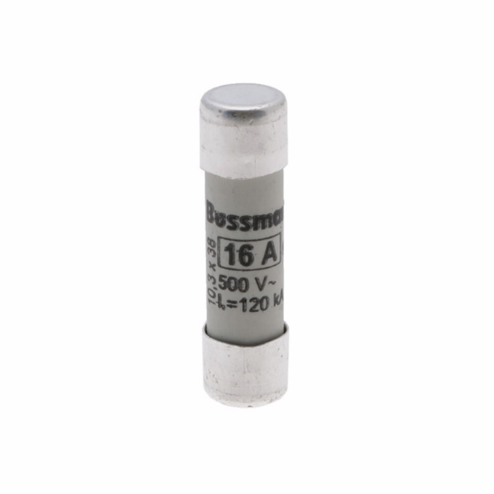 C10G16 Cylindrical Low Voltage Fuse, 16 A, 500 V AC, 120 kA Interrupt, Class: GL/GG/C, Cylindrical Body