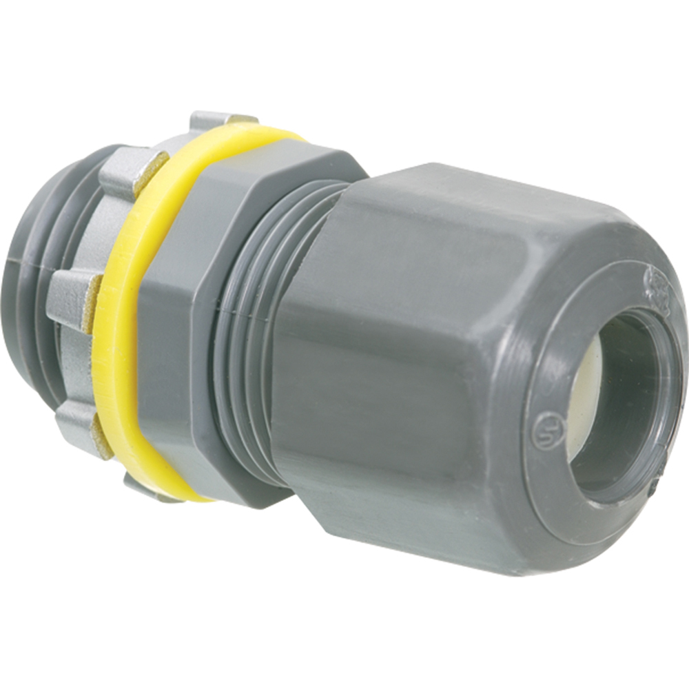 LPCG50W Colorgrip Low Profile Oiltight Strain Relief Cord Connector, 1/2 in Trade, 0.2 to 0.472 in Cable Openings, Nylon/Polyethylene/Santoprene/Zinc