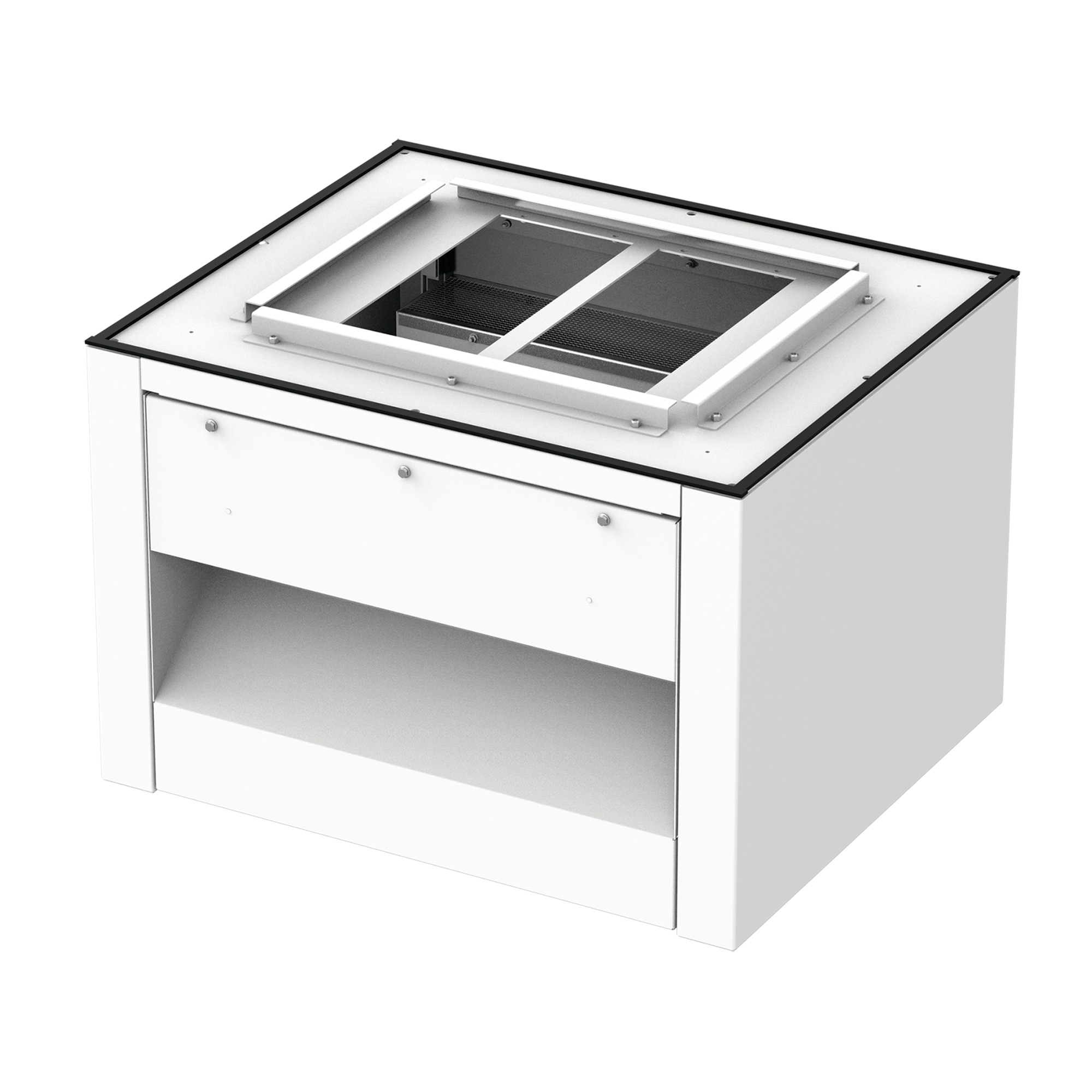 WFHD3VB3630 A3RHD Vented Base, 24 in H x 36 in W x 30 in D, For Use With WEATHERFLO Heavy Duty 36 x 30 in Enclosures, Aluminum, White