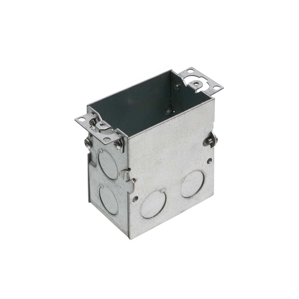 FLB5319 Floor Outlet Box, Steel, 18 cu-in Capacity, 1 Gang, 9 Knockouts, 3.5 in H x 1.937 in W x 3 in D