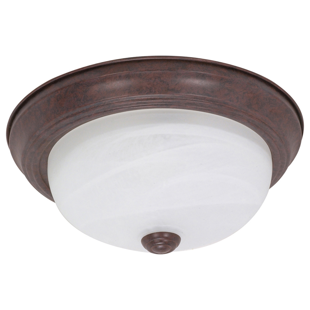 60-206 Transitional Ceiling Light, (2) A19 Lamp, 120 V AC, Old Bronze Housing