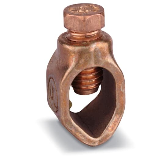 JAB58H Blackburn EZ-Ground Type JAB Non-Insulated Grounding Rod Clamp, 5/8 in Rod, 8 to 1/0 AWG Conductor, Copper