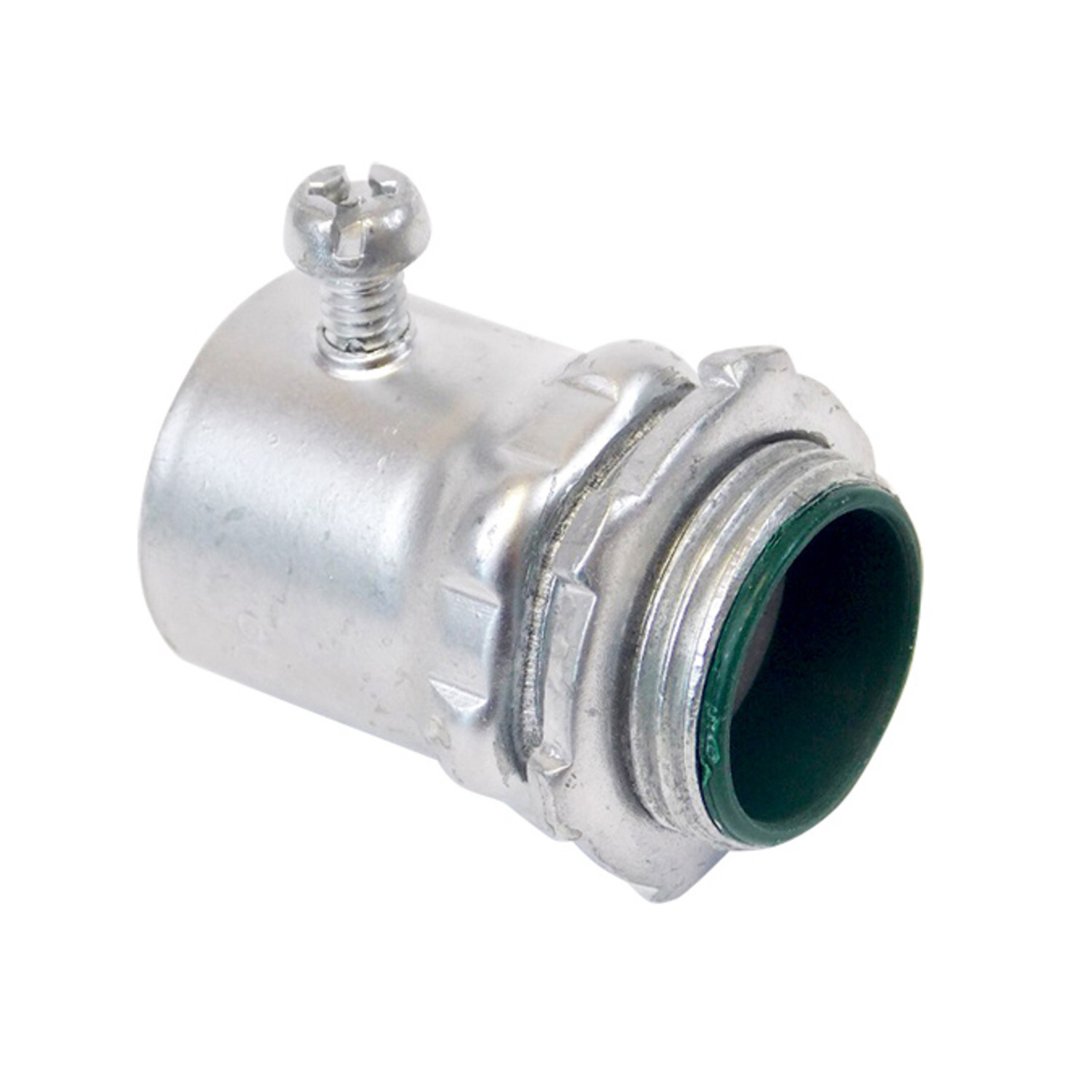 SC350-ICRKON Straight Set Screw Connector With Insulated Throat, 3-1/2 in Trade, For Use With EMT Conduit, Steel, Zinc Plated