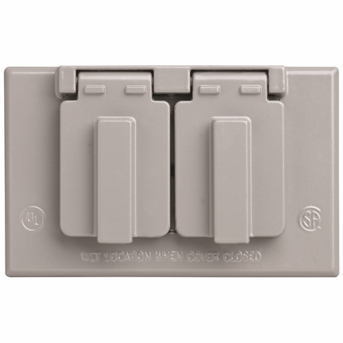 CA8GH Cast Weatherproof Cover Duplex Receptacle Horizontal, Gray