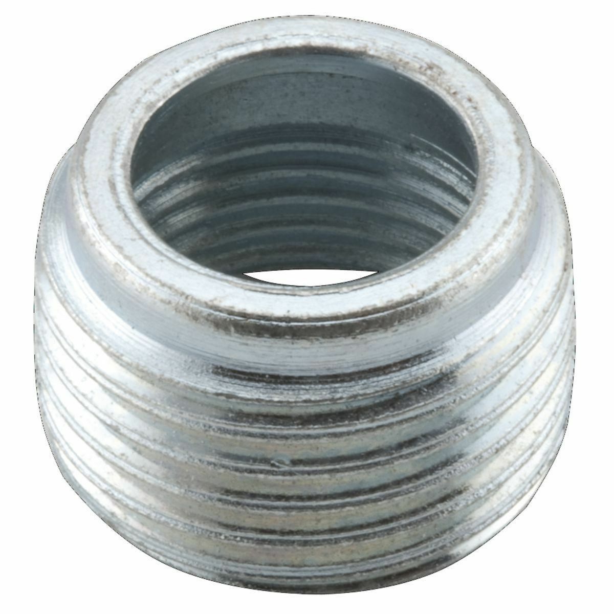 1142 Threaded Reducing Bushing, 3/4 x 3/8 in Trade, Steel, Electro-Plated Zinc